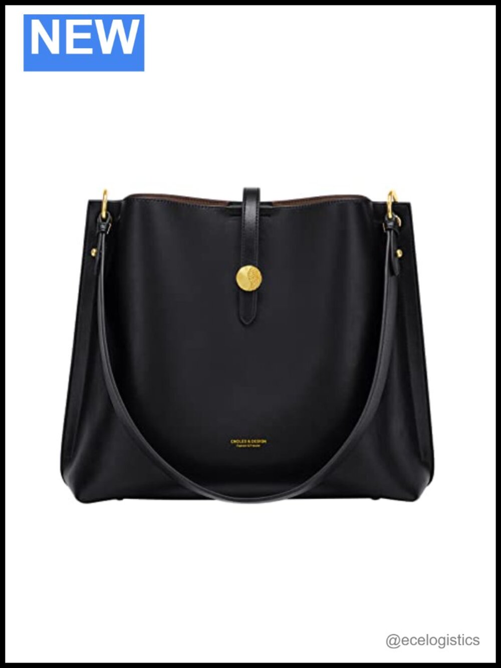 Genuine Leather Bucket Bag Women Tote Shoulder Purse Adjustable Strap
